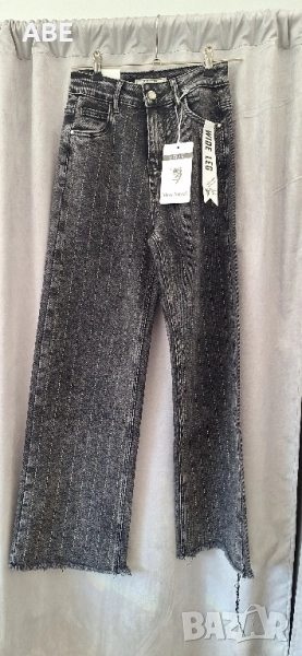 Широки дънки с камъни , снимка 1