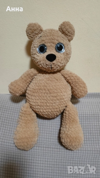 Плюшена играчка - Ръчно плетено мече, снимка 1