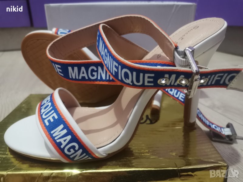 Дамски официални и ежедневни обувки сандали висок ток с каишки, снимка 1