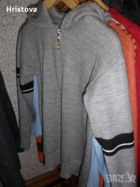 Вълнена жилетка с цип и качулка, снимка 1