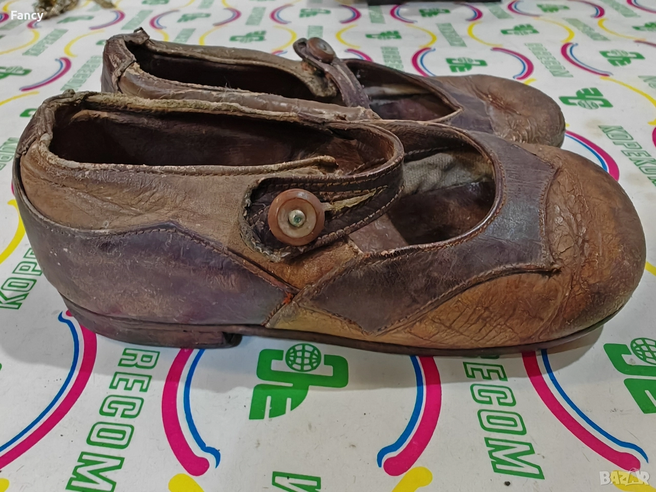 Детски кожени обувки от 50-60 години, снимка 1