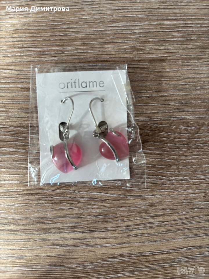 Обеци розови сърца, снимка 1