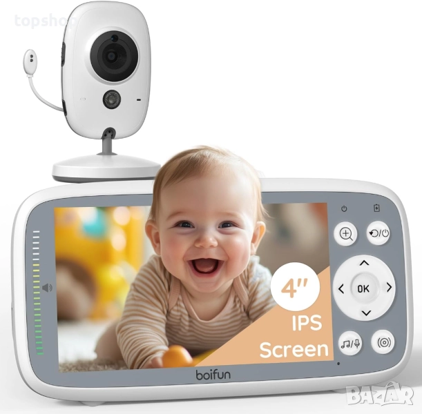 НОВ Бебефон VB616 BOIFUN с камера и нощно виждане, 720P IPS екран, невидимо инфрачервено нощно вижда, снимка 1