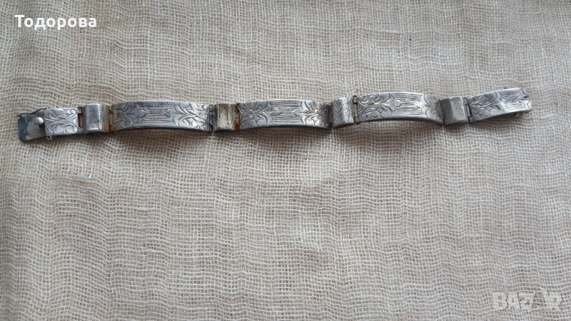 Сребърна старинна гривна, снимка 1