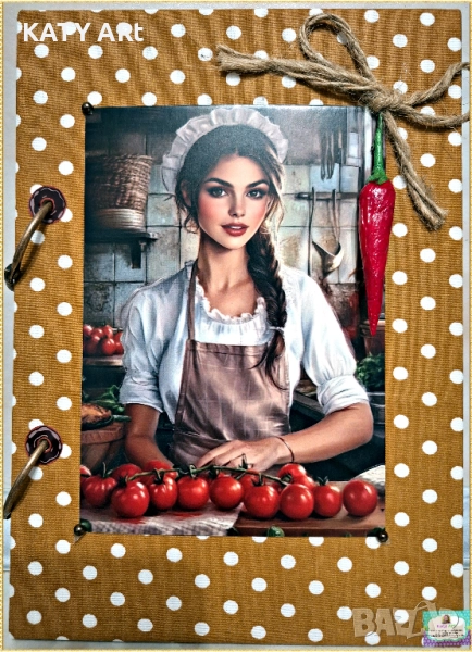 Тефтер за рецепти в кафяво, снимка 1