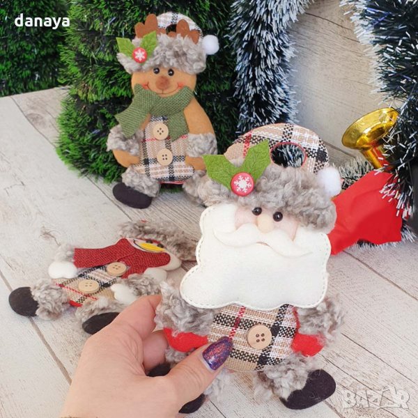 2591 Текстилна коледна фигурка за украса, 18 см, снимка 1