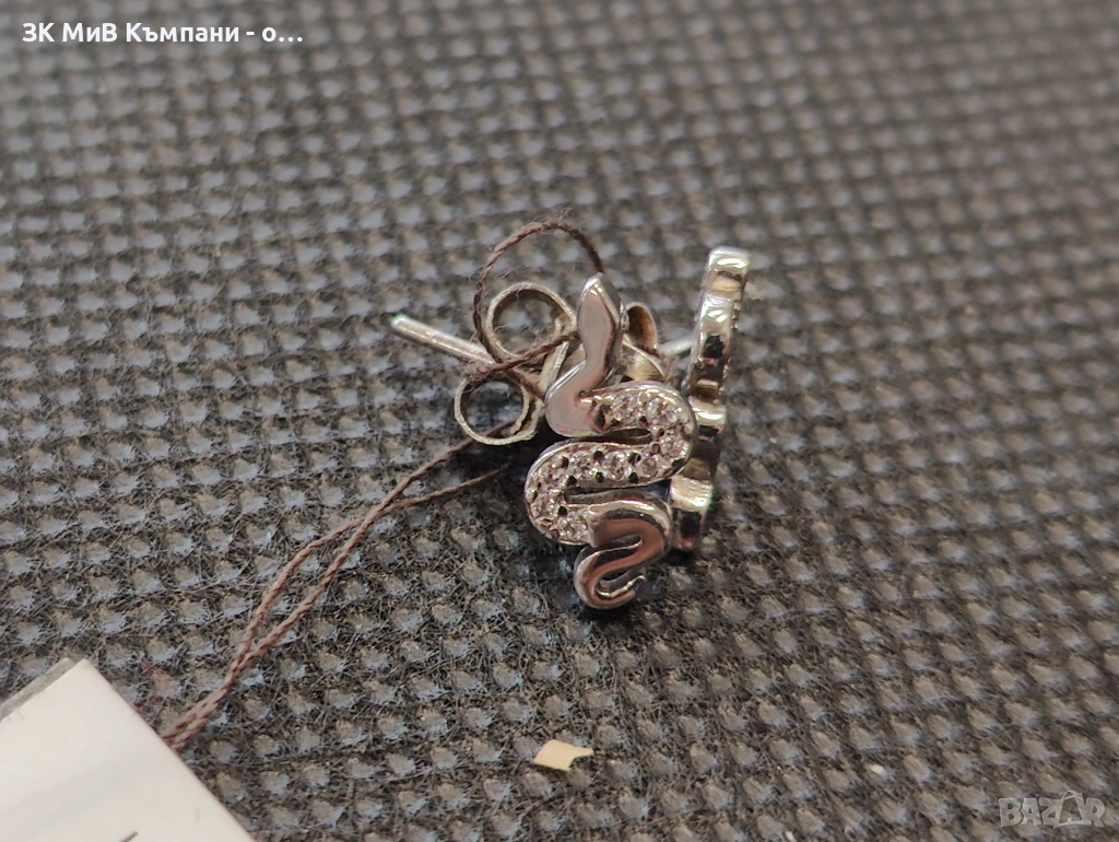 Сребърни обеци 1.12гр, снимка 1