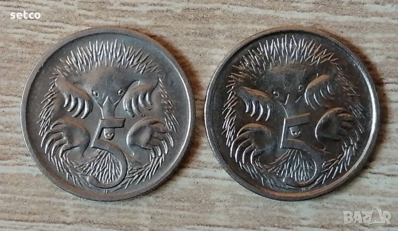 5 цента 1999 и 2015 Австралия к19, снимка 1