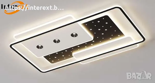  LED Димируем Плафон + дистанционно управление 120W/ 105x65x6 см., снимка 1