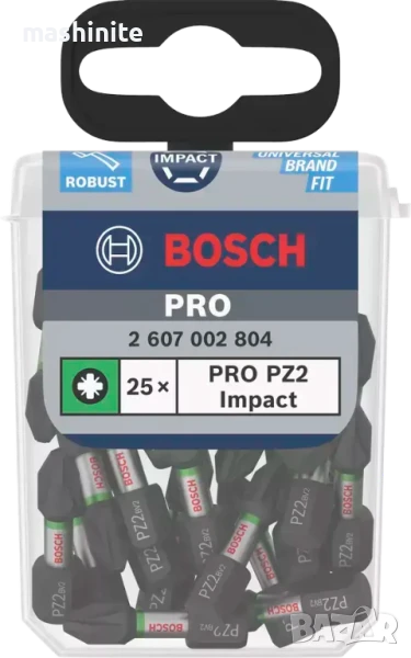 Ударни накрайници кутия бит PZ2 25 mm Pozidriv Impact Control 25 бр. Bosch, снимка 1