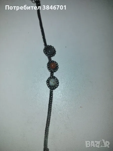 Стара гривна с естествени камъни , снимка 1