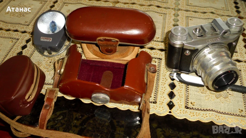 РЯДЪК НЕМСКИ ФОТОАПАРАТ - ALTIX с обектив Carl Zeiss Jena Tessar 2.8 / 50.и светкавица , снимка 1