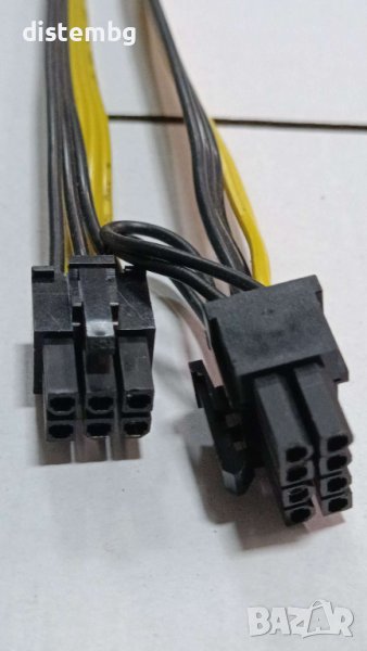 Захранващ кабел PCI-E 6pin към 8pin, снимка 1