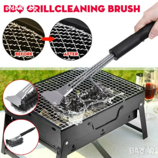 Дву и три редови четки за почистване на всякакви видове скари и решетки – електрически, газови и на , снимка 1