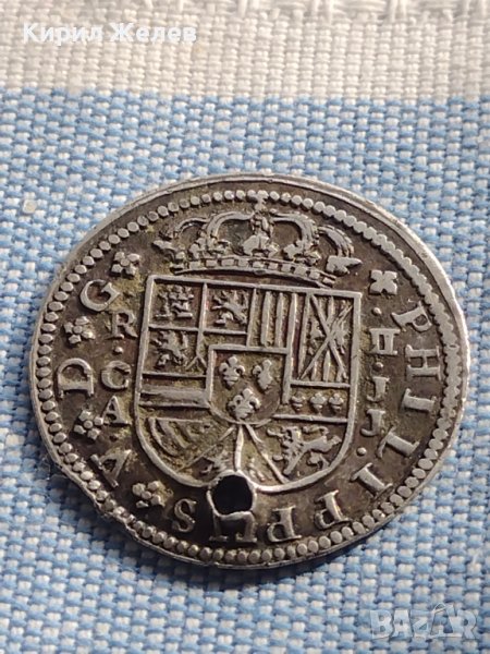 Сребърна монета 2 реала Филип пети Суенка Испания 8993, снимка 1