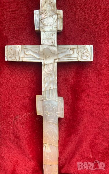 Голям божигробски седефен кръст от 19-ти в., снимка 1