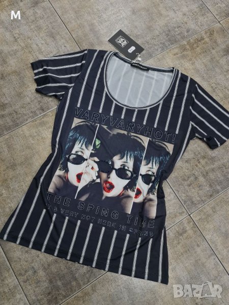 Нова дамска тениска Madness с камъни в два цвята на намаление , снимка 1