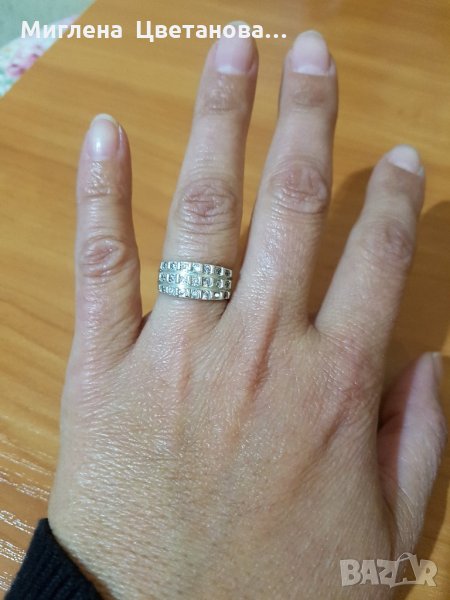 Сребърен пръстен 925 с циркончета, снимка 1