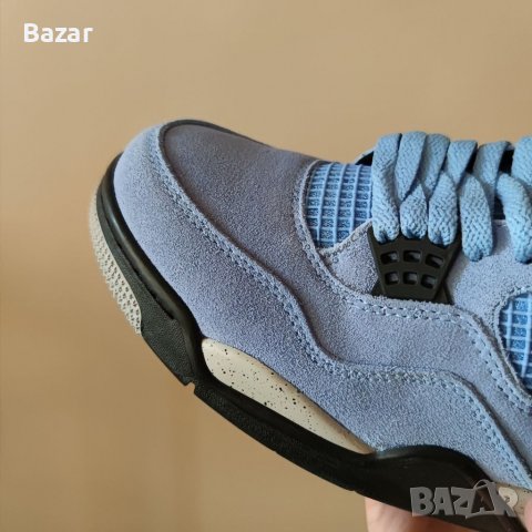 Нови Мъжки Обувки Nike Air Jordan Retro 4 UNC University Blue Сини Кецове Маратонки Размер 43, снимка 2 - Други - 39632515