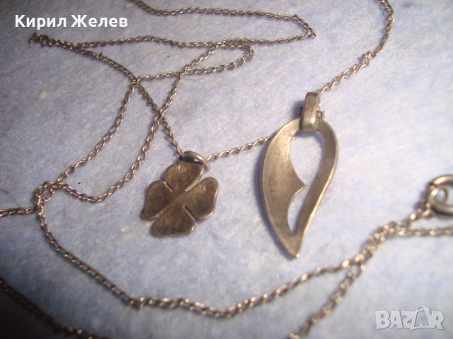 СТАРО СРЕБЪРНО КОЛИЕ СРЕБРО 925 с 2 ФИГУРАЛНИ АРТ ВИСУЛКИ МАЙСТОРСКА РЪЧНА ИЗРАБОТКА 27217, снимка 10 - Колиета, медальони, синджири - 36827817