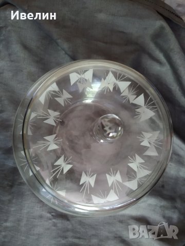 стар стъклен ,кристален съд за боле, снимка 2 - Антикварни и старинни предмети - 32829923