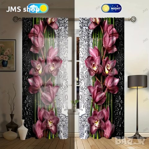2бр. Зашеметяваща флорална завеса с водни мъниста за декор на всекидневна и трапезария, 5размера, снимка 3 - Пердета и завеси - 43804383