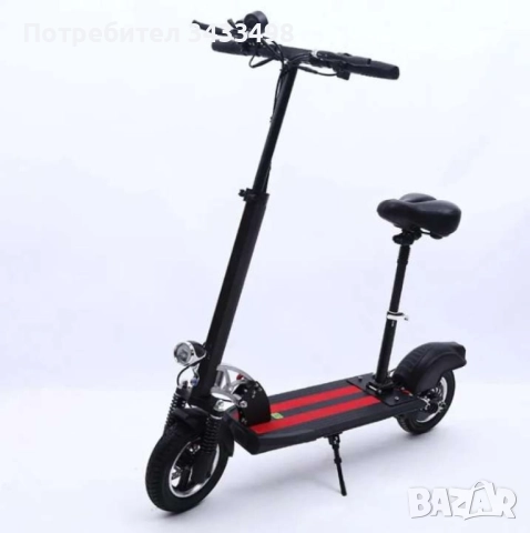 Супер бързият електрически  сгъваем скутер в черно с червено