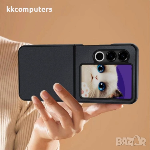 Кожен калъф с Протектор за ZTE nubia Flip2 | Цвят: Черен, Зелен, Оранжев, снимка 4 - Калъфи, кейсове - 51995115