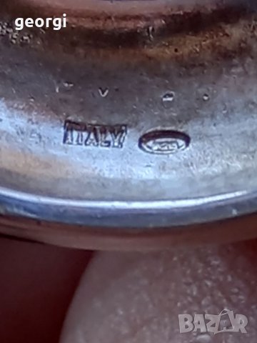 Италиански емайлиран сребърен пръстен , снимка 4 - Пръстени - 39209372