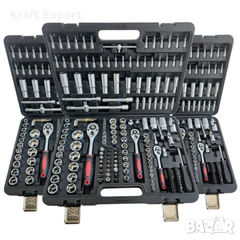 Комплект инструменти KraftWorld гедоре 172 части – хром-ванадиева стомана, снимка 1