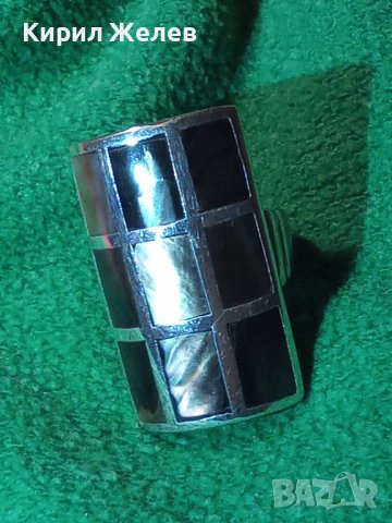 РАЗКОШЕН СЕДЕФЕН СРЕБЪРЕН ФЕШЪН АРТ ПРЪСТЕН СРЕБРО 925 с ЮВЕЛИРНО РЪЧНО ШЛИФОВАН КРАЛСКИ СЕДЕФ 39987, снимка 18 - Пръстени - 42612321