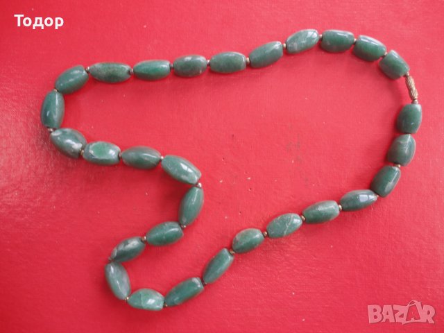 Колие гердан от естествени зелени камъни 2, снимка 3 - Колиета, медальони, синджири - 40391381