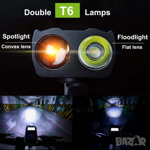 3в1 USB презареждаем фар за колело, акумулаторен, компютър, клаксон километраж светлини за велосипед, снимка 10 - Аксесоари за велосипеди - 33589907