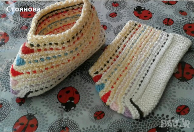 Дамски плетени терлици , снимка 3 - Пантофи - 27393464