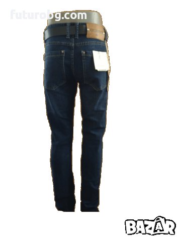 Мъжки сини дънки с колан класически дизайн, снимка 4 - Дънки - 38849923