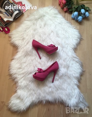 Розови обувки, снимка 1 - Дамски обувки на ток - 25594128
