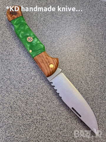 Сгъваем нож ръчно изработен от D2 стомана, снимка 2 - Ножове - 44880136