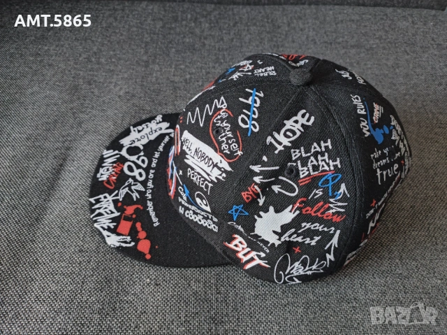 Шапка с права козирка в стил графити, снимка 3 - Шапки - 53136116