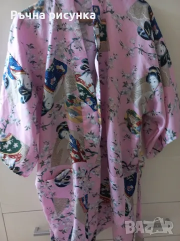 Страхотно Розово кимоно като  ново , снимка 5 - Рокли - 47524266
