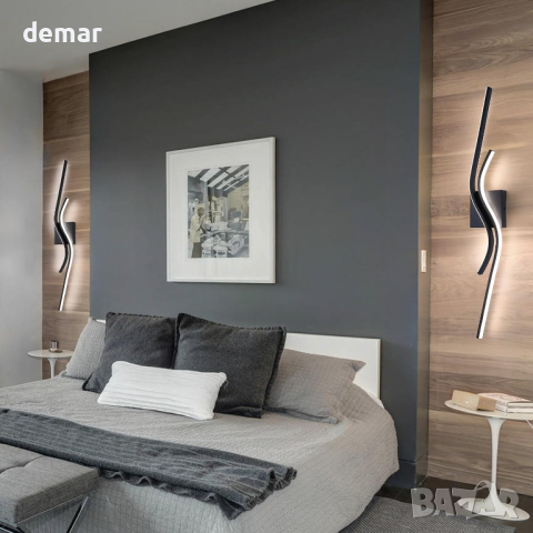 EIDISUNY LED стенна лампа, вътрешна модерна креативна, 80 см 26 W (студена бяла светлина), снимка 4 - Лед осветление - 44864564