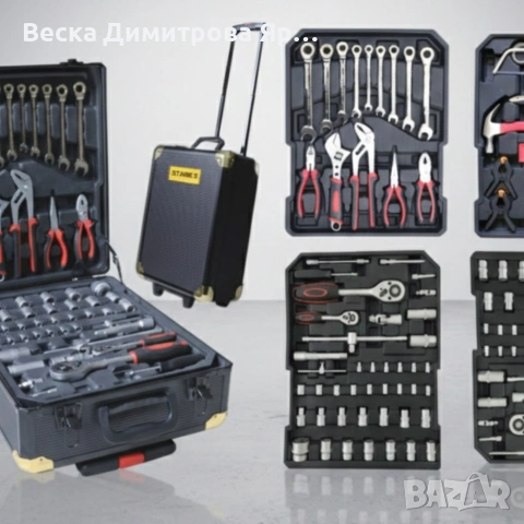 Куфар с инструменти– 599 части, професионален алуминиев тролей комплект, снимка 5 - Куфари с инструменти - 53144961