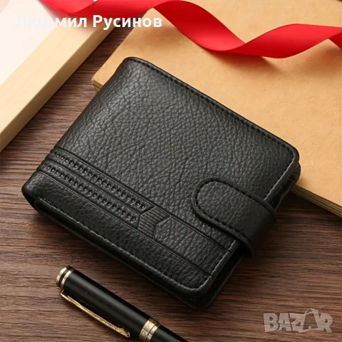 Мъжки Слим Бизнес Портфейл - Висококачествена PU Кожа, снимка 2 - Портфейли, портмонета - 52294499