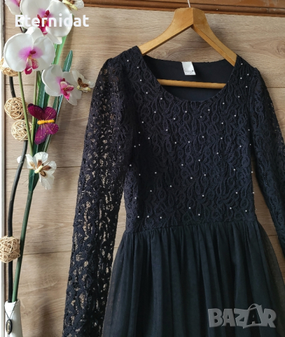 Черна официална къса рокля VILA , снимка 6 - Рокли - 44874390