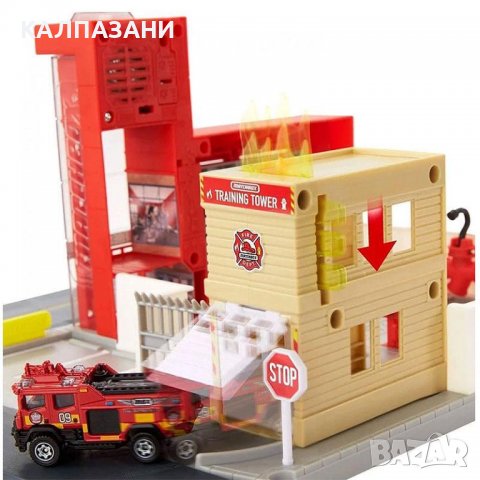 Matchbox Action Drivers Пожарна станция HBD74, снимка 6 - Коли, камиони, мотори, писти - 38669759