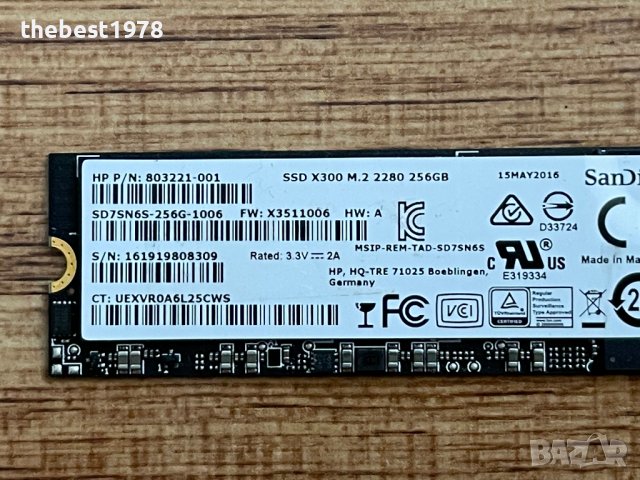 256GB SSD M.2 2280 SanDisk X300, снимка 2 - Части за лаптопи - 36852914