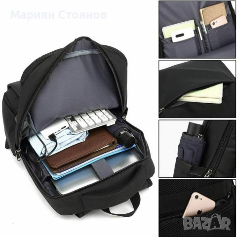 Смарт раница за лаптоп с USB порт ученическа раница ежедневна за пътуване, снимка 5 - Раници - 25785555