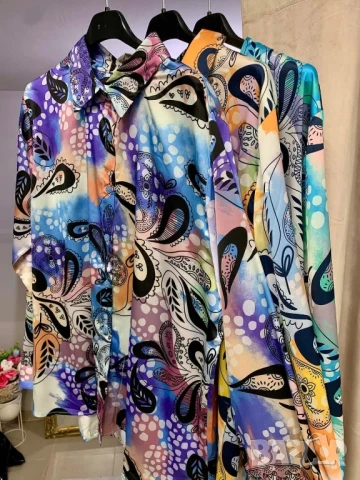 пъстроцветни сатенени  ризи , снимка 8 - Ризи - 50871857