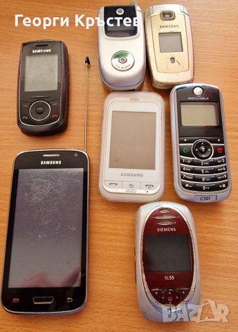 Samsung C3300k, M600 и S401i, Siemens SL55, Motorola V220 и PxPhone - за ремонт или части