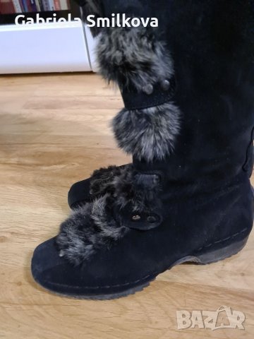 Дамски зимни ботуши, естествен велур и косъм, снимка 3 - Дамски ботуши - 38387865
