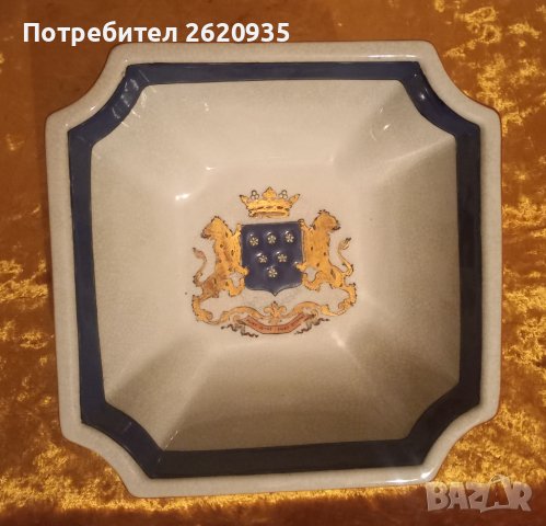 Стара купа с маркировка и фамилен герб 24 см., снимка 1 - Антикварни и старинни предмети - 43975506